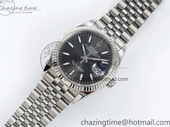 1229 HighQuality DateJust 36 126234 APF 1:1 Best Edition 904L Steel Gray Sitck Dial on SS Jubilee Bracelet VR 1595